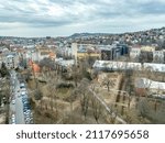 Small photo of Hungary - Budapest - Szell Kalman square (old name: Moszkva square) and the Varosmajor Park from drone view