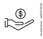 hand holding dollar icon vector ... | Shutterstock .eps vector #1681072018