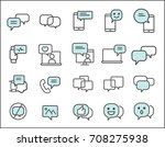 set of message related. simple... | Shutterstock .eps vector #708275938
