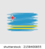 aruba flag brush vector... | Shutterstock .eps vector #2158400855
