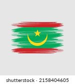 mauritania flag brush vector... | Shutterstock .eps vector #2158404605