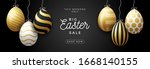 luxury easter egg sale... | Shutterstock .eps vector #1668140155