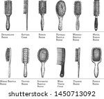 hairbrushes and combs guide.... | Shutterstock .eps vector #1450713092