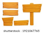 set of wooden tablets  textured ... | Shutterstock .eps vector #1921067765