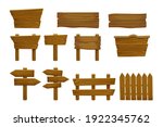 set wooden elements fence ... | Shutterstock .eps vector #1922345762