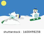 christmas card with snowmen.... | Shutterstock .eps vector #1600498258