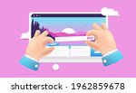 web designer   hands designing... | Shutterstock .eps vector #1962859678
