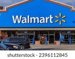 Small photo of Prince Frederick, Maryland USA Dec 1, 2023 The entrance to the Walmart department store.