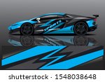 car decal wrap design vector.... | Shutterstock .eps vector #1548038648