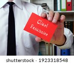 Small photo of Motivational concept meaning Client Rescission with phrase on the page.