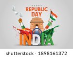 indian republic day... | Shutterstock .eps vector #1898161372