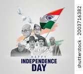 happy independence day india... | Shutterstock .eps vector #2003716382