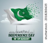 happy independence day pakistan.... | Shutterstock .eps vector #2018283635