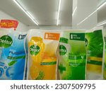 Small photo of Mataram-Indonesia - 5 May 2023: Dettol bodywash products on the shelves at Alfamart minimarket. Dettol is a famous brand for antiseptic germicide and health care.