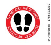 please keep the distance ... | Shutterstock .eps vector #1756923392