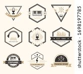 set of badges and vector music... | Shutterstock .eps vector #1698197785