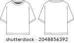 crew neck jersey t shirt... | Shutterstock .eps vector #2048856392