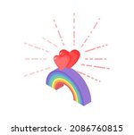 romance rainbow with adorable... | Shutterstock .eps vector #2086760815