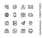 Contact Us Vector Line Icons...