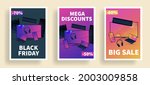 black friday sale banners set... | Shutterstock .eps vector #2003009858