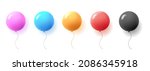 set of glossy colorful balloons ... | Shutterstock .eps vector #2086345918