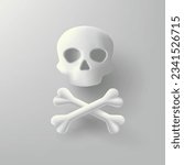 3d render icon of scull and...