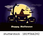 halloween pumpkin smiles and... | Shutterstock .eps vector #1819566242