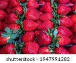 Strawberries In A Market. Ripe  ...