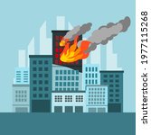 fire burning tower of city... | Shutterstock .eps vector #1977115268