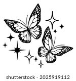 Vector Butterfly Outline...