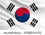 Flag of South Korea Fabric texture of the flag of South Korea.