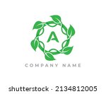 circle of leaves logo icon... | Shutterstock .eps vector #2134812005
