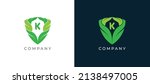 green leaf and shield logo sign ... | Shutterstock .eps vector #2138497005