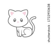 cute kitten with outline vector ... | Shutterstock .eps vector #1722953638