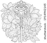 key among flowers.coloring book ...