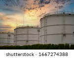 Big industrial oil tanks in a...