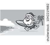 santa at the beach illustration ... | Shutterstock .eps vector #1042219882