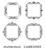 vintage vector swirl frame set | Shutterstock .eps vector #1168810405