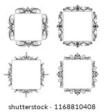 vintage vector swirl frame set | Shutterstock .eps vector #1168810408