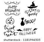 happy halloween. hand drawn... | Shutterstock .eps vector #1181946505