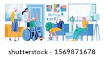 happy old disabled man  old... | Shutterstock .eps vector #1569871678