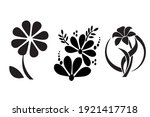 floral elements leaves flowers... | Shutterstock .eps vector #1921417718
