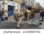 Small photo of Barcelona, Spain - February 15, 2022. Festes de Sant Antoni, Tres Tombs or Tonis are celebrated on the occasion of the feast of Sant Antoni Abat, protector of animals. Catalonia, Spain