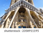 Small photo of Barcelona, Spain - August 30, 2023. Sagrada Familia, Catholic basilica in Barcelona, Spain, designed by architect Antoni Gaudi. Begun in 1882
