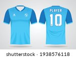 blue sports jersey template for ... | Shutterstock .eps vector #1938576118