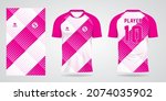 pink sports jersey template for ... | Shutterstock .eps vector #2074035902