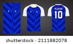 blue sports shirt jersey design ... | Shutterstock .eps vector #2111882078