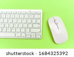 White Keyboard On A Green...
