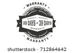 39 days warranty icon vintage... | Shutterstock .eps vector #712864642