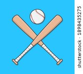 baseball bats and ball vector... | Shutterstock .eps vector #1898435275